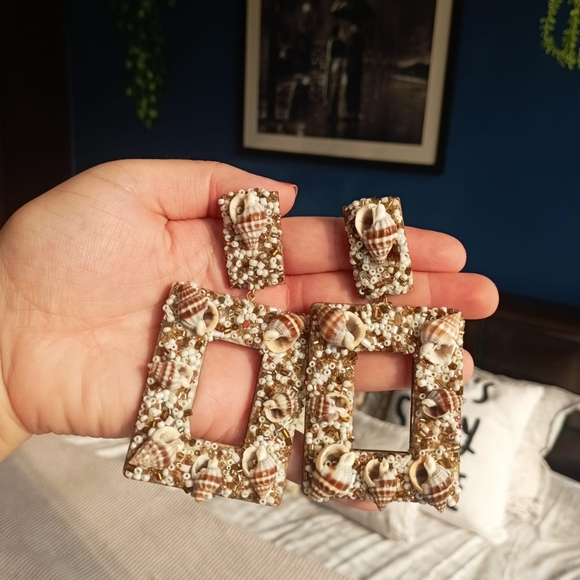 Boho Seashell Statement Earrings - Picture 9 of 15